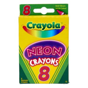 Crayola Neon Crayons, Coloring Book Supplies, Gift for Kids, 8 Count