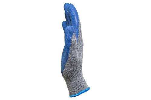 G & F Products 12 Pairs Medium Rubber Latex Double Coated Work Gloves for Construction, gardening gloves, heavy duty Cotton Blend,Blue,3100M