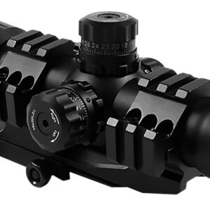 AIM Sports JTHR1 Locking Turrets 3/4 Circle Tri-Illumination CQB Scope, Black, 1.5-4x 30mm