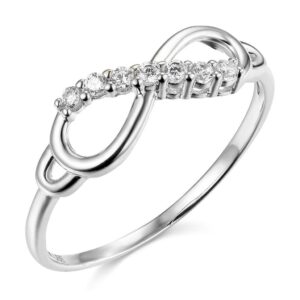 GM Wedding Collection 14k White Gold Infinity Promise Ring - Size 6