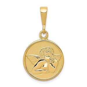 IceCarats 14K Yellow Gold Raphael Guardian Angel Necklace Charm Pendant 29mm x 16mm Only