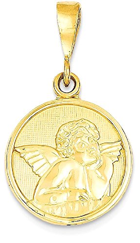 IceCarats 14K Yellow Gold Raphael Guardian Angel Necklace Charm Pendant 29mm x 16mm Only