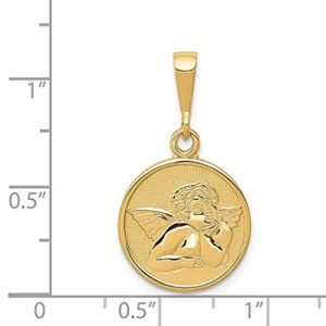 IceCarats 14K Yellow Gold Raphael Guardian Angel Necklace Charm Pendant 29mm x 16mm Only