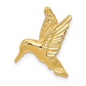 icecarats 14k yellow gold hummingbird floating chain slide pendant necklace bird charm 19mm x 18mm only