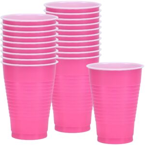 party dimensions plastic party cups-12oz | hot pink | pack of 20 cups, 20 count (pack of 1)