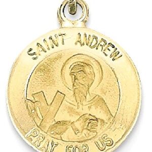 IceCarats 14K Yellow Gold Saint Andrew Medal Necklace Charm Pendant 17.5mm x 12mm Only