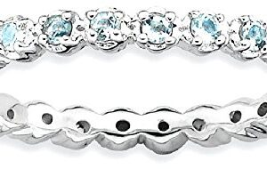 IceCarats 925 Sterling Silver Blue Aquamarine Stackable Ring Gemstone Band March Birthstone Jewelry Size 6.00