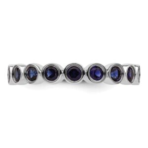 IceCarats 925 Sterling Silver Created Blue Sapphire Stackable Ring Gemstone Band September Birthstone Jewelry Size 6.00