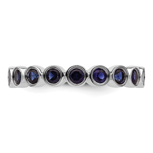 IceCarats 925 Sterling Silver Created Blue Sapphire Stackable Ring Gemstone Band September Birthstone Jewelry Size 6.00