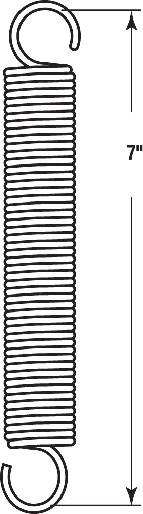 Prime-Line SP 9628 Extension Spring, Spring Steel Construction, Nickel-Plated Finish, 0.105 GA x 1-1/16 In. x 7 In., Single Loop Open (Single Pack)