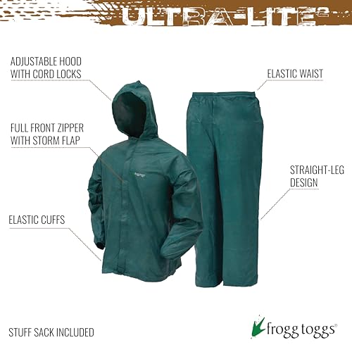 FROGG TOGGS Men's Ultra-Lite2 Waterproof Breathable Protective Rain Suit