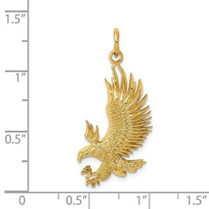 IceCarats 14K Yellow Gold Bald Eagle Symbol of Strength Freedom Hawk Bird Necklace Pendant Charm Only