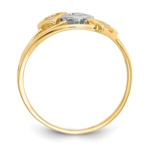 IceCarats 10K Yellow Gold Triple Heart Love 3 Stone Cubic Zirconia CZ Ring Size 6