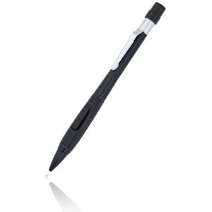 quicker clicker pentel pentel mechanical pencil, 0.5mm, solid black barrel, each (pd345a)