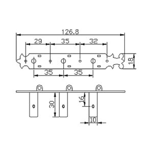 Golden Gate F-2108 Classical Guitar Tuners - 2 Planks (3+3) - Antique Brass