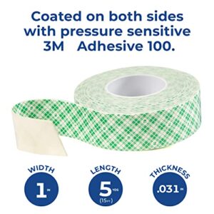 3M Double Coated Urethane Foam Tape 4032 Double Sided Durable Adhesive (1in x 5yds) Attach, Bond, Mount