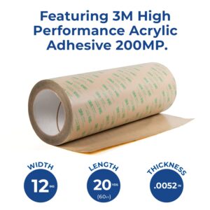 3M Adhesive Transfer Tape 468MP Heavy Duty-Adhesive (12 in x 20yds) Assemble, Bond, Laminate