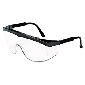 mcr crews ss110 stratos safety glasses black frame clear lens 1 pair