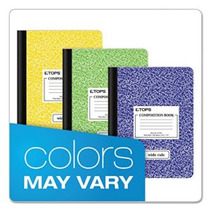 TOPS Composition Book, Wide/Legal Rule, Randomly Assorted Marble Cover, (100) 9.75 x 7.5 Sheets