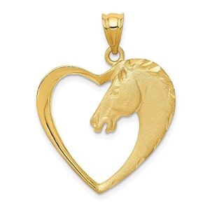 icecarats 14k yellow gold horse head necklace animal lover pendant equestrian charm only