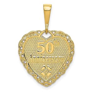 IceCarats 14K Yellow Gold Reversible 50th Anniversary Necklace Charm Pendant 29mm x 20mm Only