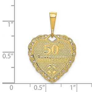 IceCarats 14K Yellow Gold Reversible 50th Anniversary Necklace Charm Pendant 29mm x 20mm Only