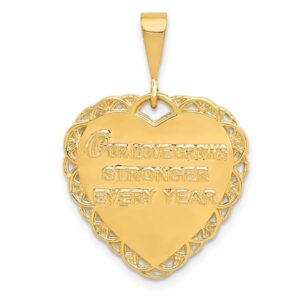 IceCarats 14K Yellow Gold Reversible 25th Anniversary Necklace Charm Pendant Only