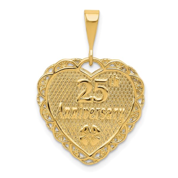 IceCarats 14K Yellow Gold Reversible 25th Anniversary Necklace Charm Pendant Only