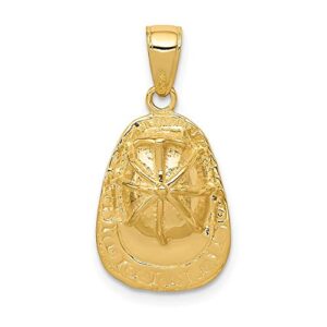 IceCarats 14K Yellow Gold Fireman Helmet Fire Department FD Necklace Firefighter Pendant Rescue Charm Only