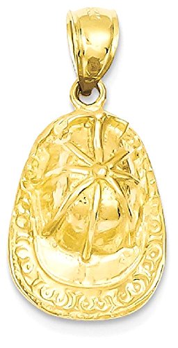 IceCarats 14K Yellow Gold Fireman Helmet Fire Department FD Necklace Firefighter Pendant Rescue Charm Only