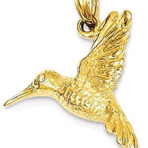 IceCarats 14K Yellow Gold Hummingbird Necklace Bird Pendant Charm Only