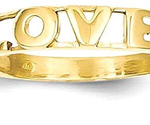 IceCarats 14K Yellow Gold Love Ring Size 7