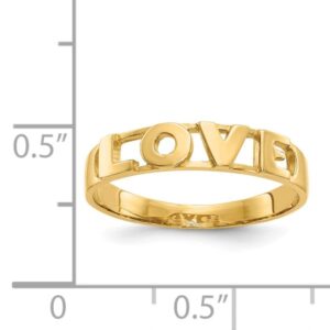 IceCarats 14K Yellow Gold Love Ring Size 7