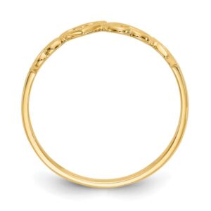 IceCarats 14K Yellow Gold Heart Ring Love Band Size 7.00