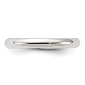 IceCarats 925 Sterling Silver 3mm Comfort Fit Plain Classic Wedding Band Ring Size 6