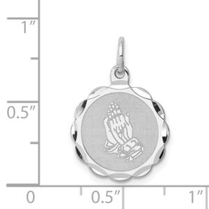 IceCarats 925 Sterling Silver Jesus Christ Praying Hands Lord Serenity Prayer Disc Necklace Religious Pendant Christian Faith Charm Only