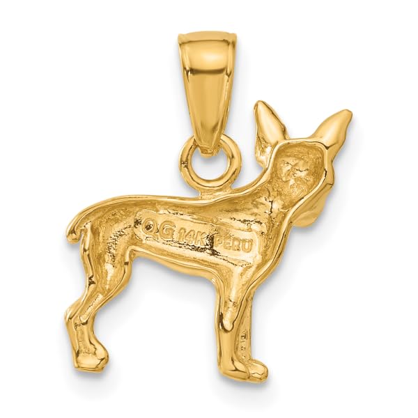 IceCarats 14K Yellow Gold Chihuahua Dog Necklace Charm Pendant 20mm x 16mm Only