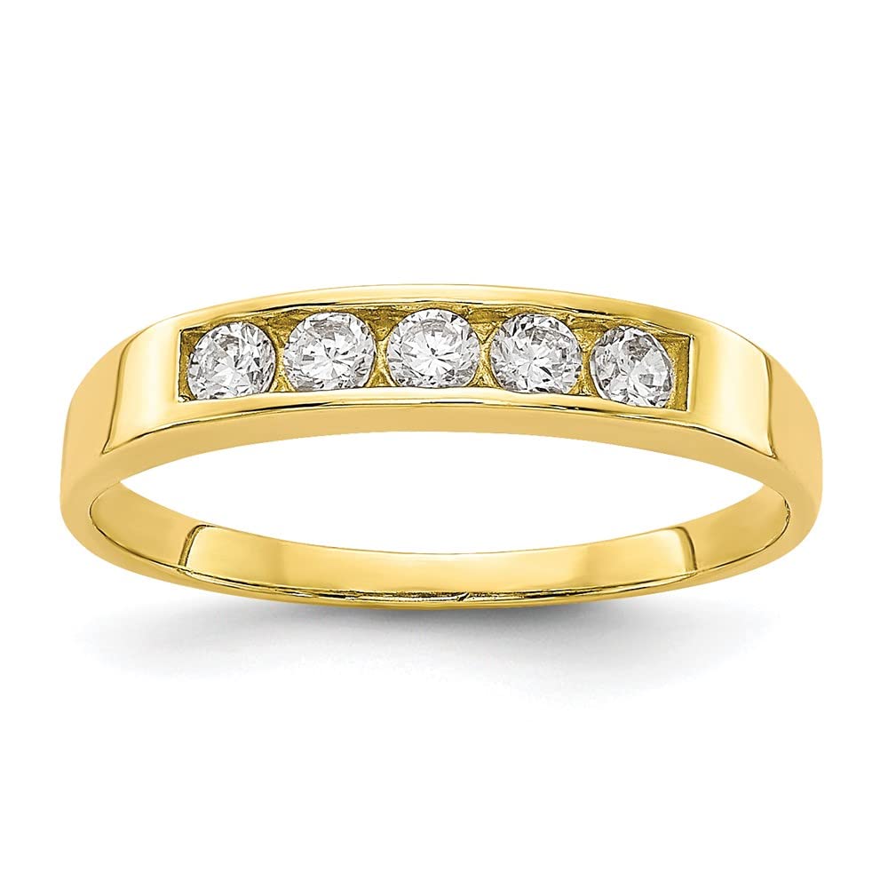 IceCarats 10K Yellow Gold Cubic Zirconia CZ Ring Size 3