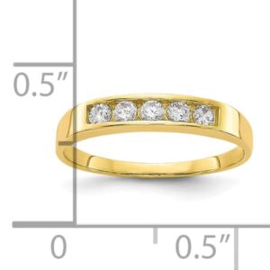 IceCarats 10K Yellow Gold Cubic Zirconia CZ Ring Size 3