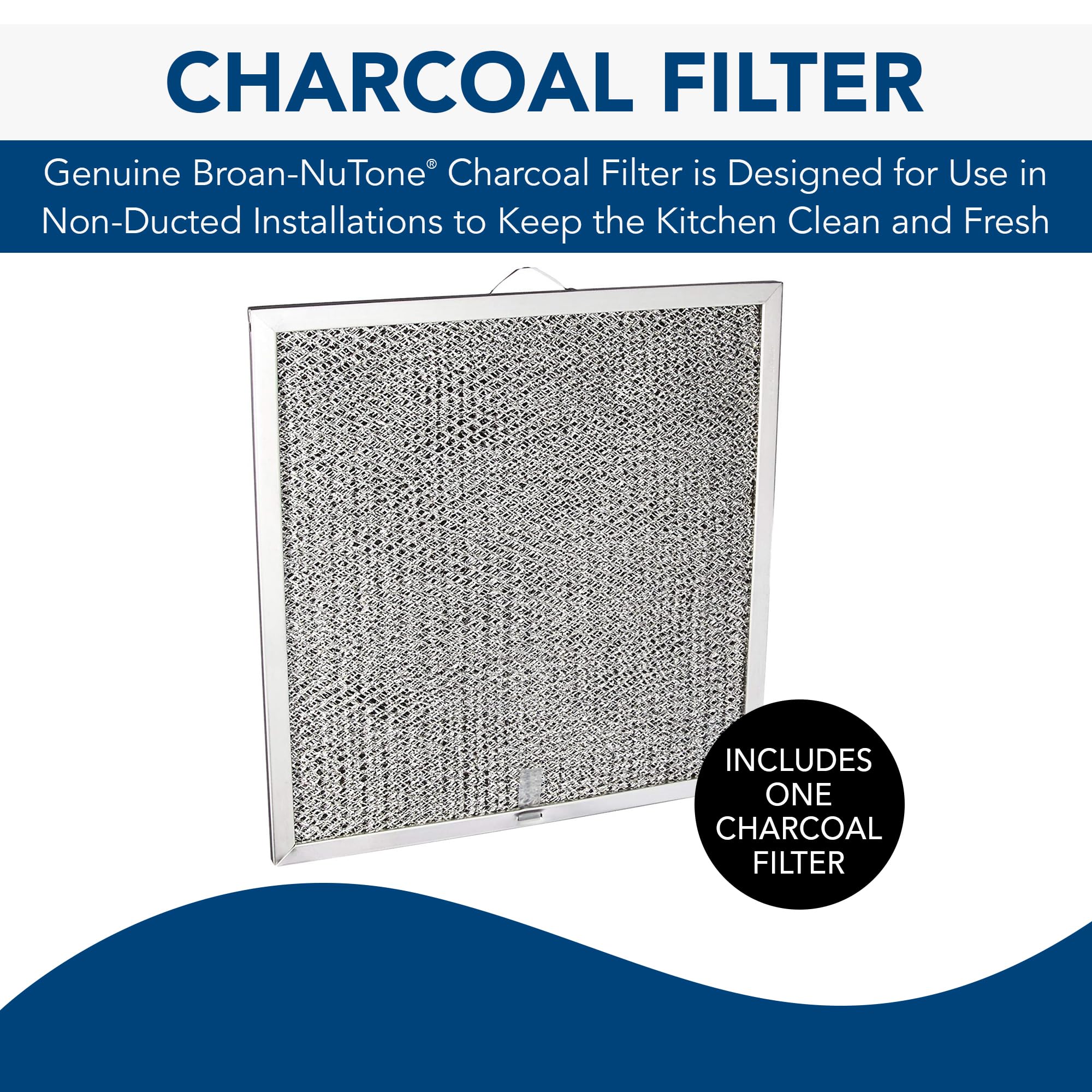 Broan-NuTone BPQTF Charcoal QT20000 Series Range Hoods, Carbon Air Filter, 1 Count (Pack of 1), Grey