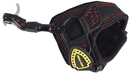 Tru-Fire Hardcore Buckle Foldback Adjustable Archery Compound Bow Release - Black Wrist Strap with Foldback Design