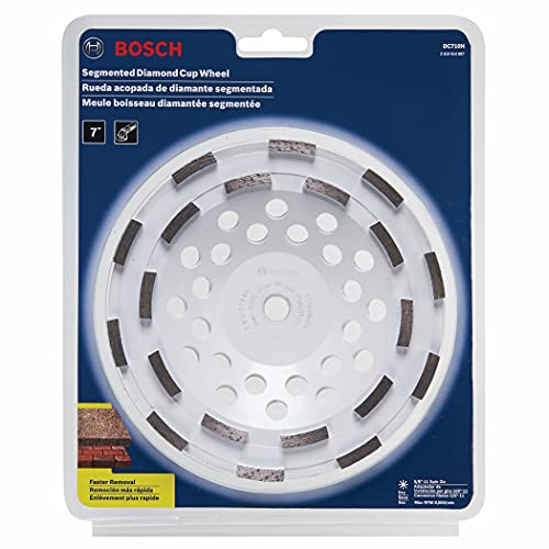 BOSCH DC710H 7 In. Double Row Segmented Diamond Cup Wheel with 5/8"-11 Hub