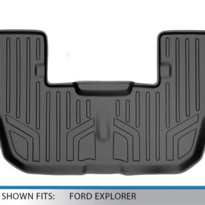 MAXLINER All Weather Custom Fit 3rd Row Black Floor Mat Liner Set Compatible With 2011-2019 Ford Explorer