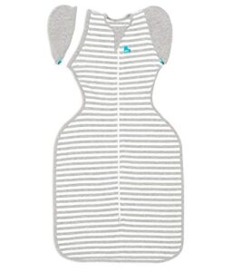 love to dream swaddle up transition swaddle, patented zip-off wings, gently help baby transition from being swaddled to arms free when showing signs of rolling, 1.0 tog, 13-19 lbs, gray