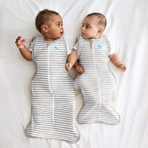 Love to Dream Swaddle Up Transition Swaddle, Patented Zip-Off Wings, Gently Help Baby Transition from being Swaddled to Arms Free when showing signs of rolling, 1.0 TOG, 13-19 lbs, Gray