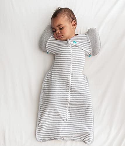 Love to Dream Swaddle Up Transition Swaddle, Patented Zip-Off Wings, Gently Help Baby Transition from being Swaddled to Arms Free when showing signs of rolling, 1.0 TOG, 13-19 lbs, Gray