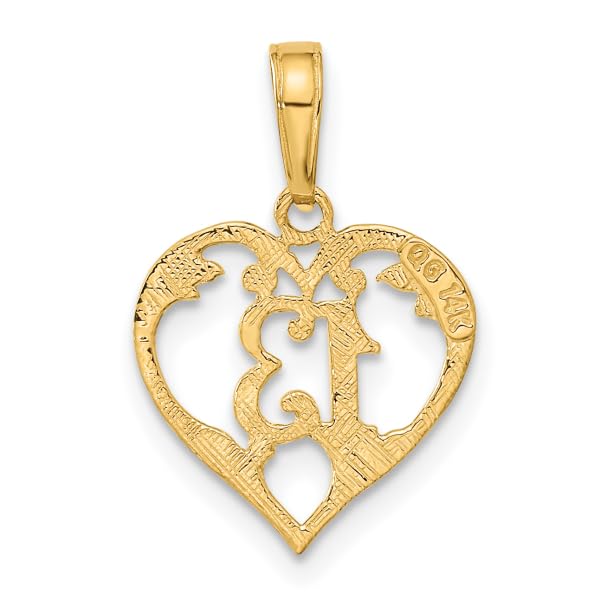 IceCarats 14K Yellow Gold 13 inch Heart Necklace Love Pendant Charm 20mm x 13.85mm Only