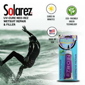 SOLAREZ UV Cure Neo-Rez Wetsuit Repair & Filler (1 Oz) ~ Fix, Repair, Fill and Seal Neoprene Wetsuits or Hip Waders Instantly! One and Only #1 Solar UV Cure Wetsuit Fill & Repair! ~ Made in The USA!