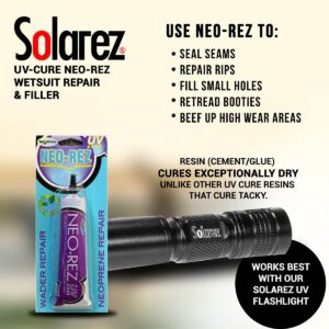 SOLAREZ UV Cure Neo-Rez Wetsuit Repair & Filler (1 Oz) ~ Fix, Repair, Fill and Seal Neoprene Wetsuits or Hip Waders Instantly! One and Only #1 Solar UV Cure Wetsuit Fill & Repair! ~ Made in The USA!