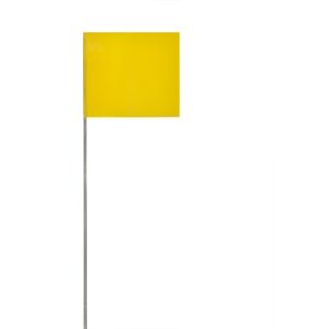 Swanson Tool Co FY15100 2.5-Inch by 3.5-Inch Marking Flags with 15-Inch Wire Staffs, Yellow, 100-Pack